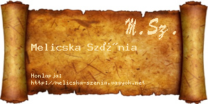 Melicska Szénia névjegykártya